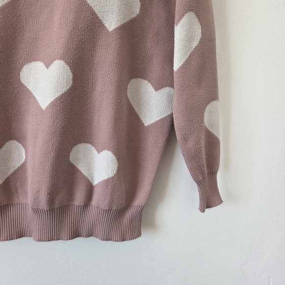 Emma's Expressions Maternity Sweater Pink Hearts Valentine's Day Thick Small - Picture 2 of 7